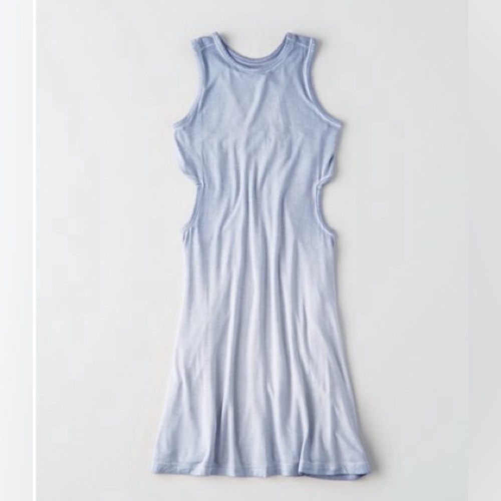 Blue ombré skater dress with cross back